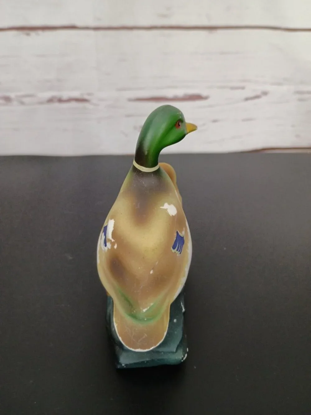 Vintage Ceramic Mallard Duck & Duckling Figurine Hand-Painted Rustic Decor Piece